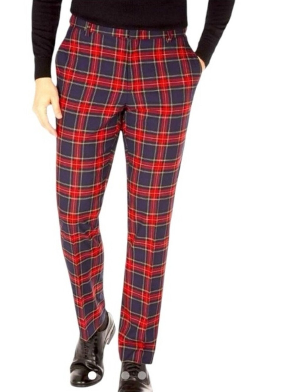 Tommy Hilfiger Men's Plaid Tartan Modern Fit Suit Pants 36x32